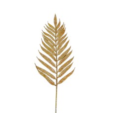 Gold Glittered Fern Leaf, 15 Inches (Lot of 1 Bag, 12 Leaves Per Bag) SALE ITEM